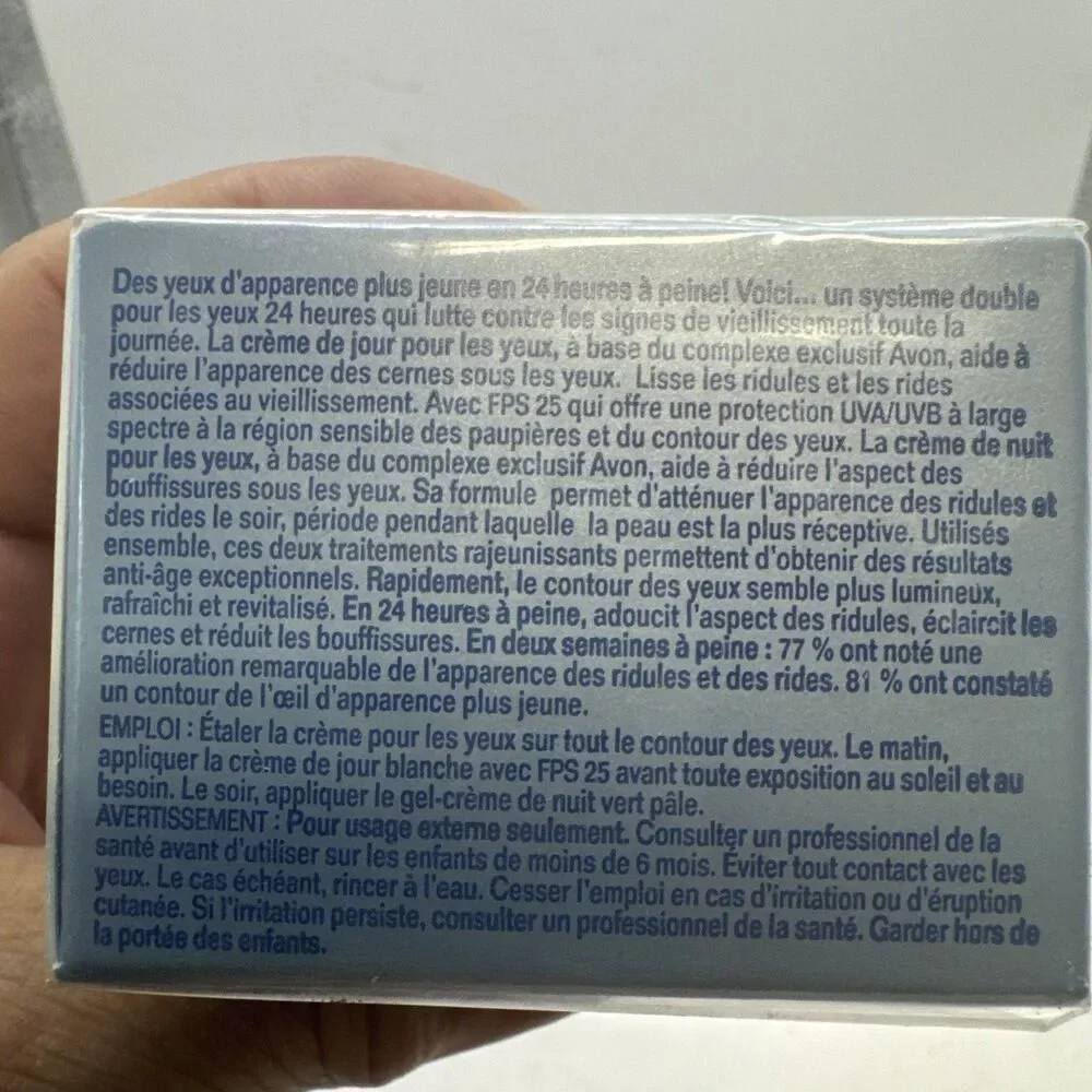 Avon Anew Rejuvenate 24 Hr Eye Moisturizer SPF 25, Day & Night Cream - NOS